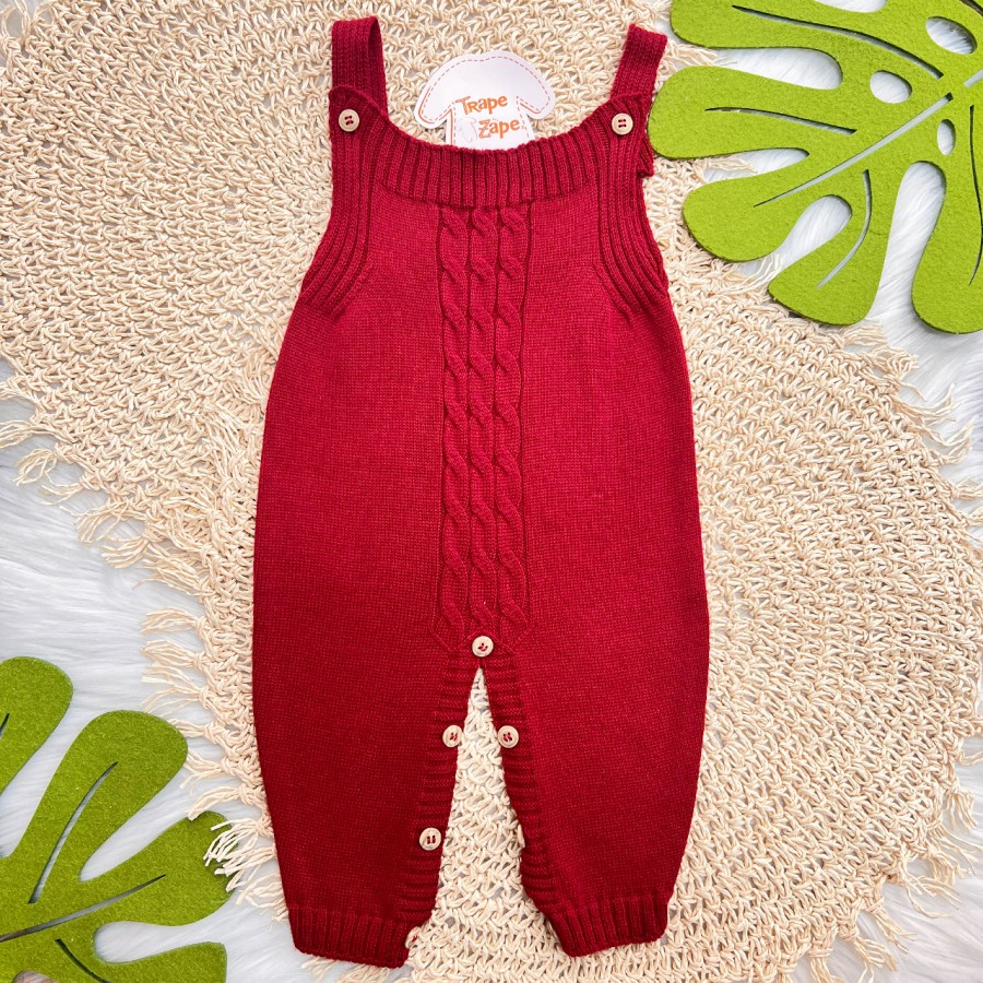 Jardineira de Linha Trança - Vermelho Jardineira de Linha Trança - Vermelho